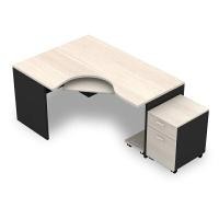 ราคา ชุดโต๊ะทำงานผู้บริหารระดับกลาง โม-เทค 2GD1612 R/L สีไวท์วูดสลับเทาเข้ม (YA02709)