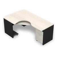 ราคา ชุดโต๊ะทำงานผู้บริหารระดับสูง โม-เทค 2GD1812R R/L สีไวท์วูด สลับเทาเข้ม (YA02708)