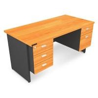 ราคา โต๊ะทำงาน โม-เทค 2D1632 สีเชอร์รี่ สลับเทาเข้ม (YA03043)