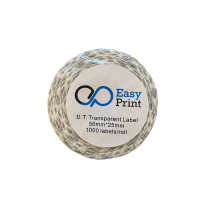 ราคา EASY PRINT กระดาษสติกเกอร์ แบบใส 50x25 (YA03401)