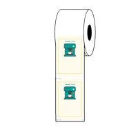 ราคา แบบสี กระดาษสติกเกอร์ความร้อน PP ฉลากสินค้า ฉลากยา อีซี่ ปริ้นต์ Coffee 50x80x500 ม้วน (YA03669)