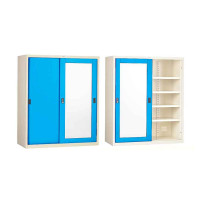 ราคา ตู้รองเท้าประตูบานเลื่อนทึบ+กระจกเงา 5 ชั้นวาง สีฟ้า เพรสซิเด๊นท์ WSS900 (YA05010)