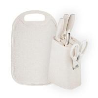 ราคา RRS ชุดมีดทำครัวพร้อมเขียงและที่ตั้ง 7 ชิ้น สีครีม (YA05426)