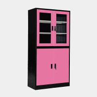 ราคา ตู้เอกสารเหล็ก บานเปิดผสม ขนาด 3 ฟุต (Black Edition) ไอคอนิค MKO-302 สีดำ-ชมพู (YA05471)