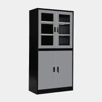 ราคา ตู้เอกสารเหล็ก บานเปิดผสม ขนาด 3 ฟุต (Black Edition) ไอคอนิค MKO-302 สีดำ-เทา (YA05474)