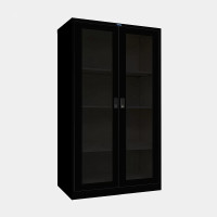 ราคา ตู้เอกสารเหล็กสูง ประตูบานเปิดกระจก (Black Edition) ไอคอนิค MLKO-2 สีดำ ขนาด 3 ฟุต (YA05486)