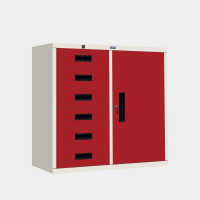 ราคา ตู้เหล็กอเนกประสงค์ 1 บานเปิด 6 ลิ้นชัก ขนาด 3 ฟุต ไอคอนิค MR-36 สีขาว-แดง (YA05547)