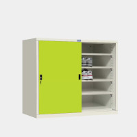 ราคา ICONIC ตู้รองเท้า ประตูบานเลื่อนทึบ 5 ชั้นวาง MSS-C4 สีขาว-เขียว 4 ฟุต (YA05602)