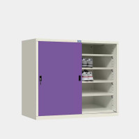 ราคา ICONIC ตู้รองเท้า ประตูบานเลื่อนทึบ 5 ชั้นวาง MSS-C4 สีขาว-ม่วง 4 ฟุต (YA05611)