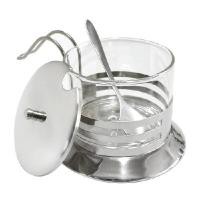 ราคา แก้วใส่เครื่องปรุงพร้อมช้อนและฝาปิด อาร์อาร์เอส ลายริ้ว ชิ้น (YA05846)