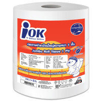 ราคา กระดาษชำระม้วนใหญ่ iOK หนา 1 ชั้น พิมพ์ลาย ความยาว 550 เมตร x 3 ม้วน [1 แพ็ค] (YA07001)