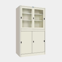 ราคา ตู้เก็บเอกสารบานเลื่อนผสม (บนกระจก-ล่างทึบ) ไอคอนิค MKAS-302 สีขาวไข่มุก 3 ฟุต (YA07118)