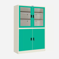 ราคา ตู้เก็บเอกสารเหล็ก 4 บานเปิด (บนกระจก/ล่างทึบ) ไอคอนิค MKO-402 สีเขียวมิ้นท์ (YA07177)
