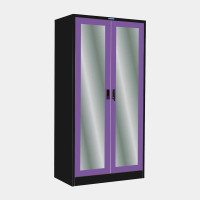 ราคา ตู้เสื้อผ้าเหล็ก ประตูบานเปิดกระจกเงา มือจับฝัง (Black Edition) มี 14 สี ไอคอนิค MWO-312 สีดำ-ม่วง 3 ฟุต (YA07240)