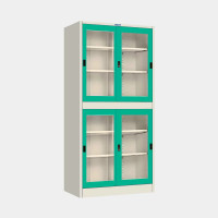 ราคา ตู้เก็บเอกสารบานเลื่อนกระจก (แบ่งบน-ล่าง) ไอคอนิค MKAS-311 สีเขียวมิ้นท์ 3 ฟุต (YA07257)