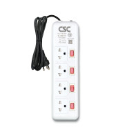 ราคา รางปลั๊กไฟ มอก. PinkSwitch 4ช่อง 4สวิตซ์ 5เมตร CSC AS144CSP-5M (YA07522)