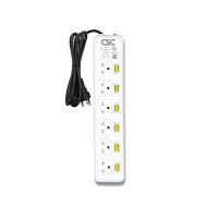 ราคา รางปลั๊กไฟ มอก. YellowSwitch 6ช่อง 6สวิตซ์ 5เมตร CSC AS166CSY-5M (YA07566)