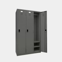 ราคา ตู้ล็อกเกอร์ 3 ประตู 1 ราวแขวน 2 แผ่นชั้น ไอคอนิค LK-H3 สีเทา (YA07577)