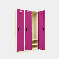 ราคา ตู้ล็อกเกอร์ 3 ประตู 1 ราวแขวน 2 แผ่นชั้น ไอคอนิค LK-H3 สีขาว-ม่วง (YA07580)