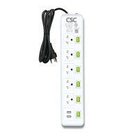ราคา รางปลั๊กไฟ มอก. GreenSwitch 5ช่อง+2USB 6สวิตซ์ 5เมตร CSC AS166UCSG-5M (YA07740)