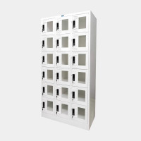 ราคา ตู้ล็อคเกอร์ 18 ช่อง บานกระจก เห็นสิ่งของภายใน ช่องโล่ง ไอคอนิค MLK-18G สีขาวสว่าง 3 ฟุต (YA07994)