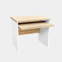 ราคา โต๊ะคอมพิวเตอร์ 80 ซม. ผลิตจากไม้ปาร์ติเกิ้ลบอร์ดปิดผิวด้วยเมลามีน ไอคอนิค SZO-860 สีขาว-ไม้ (YA09179)
