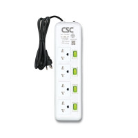 ราคา รางปลั๊กไฟ มอก. CSC AS144CSG-5M GreenSwitch 4ช่อง 4สวิตซ์ 5เมตร (YA09264)