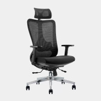 ราคา เก้าอี้สำนักงาน ที่นั่งปรับเลื่อนเข้า-ออกได้ เบาะรองเอวปรับได้แบบ 2D ไอคอนิค IC-02H สีดำ (YA10747)