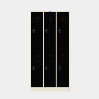 ราคา ตู้ล็อกเกอร์ 6 ประตูู มี 1 ราวแขวนและ 1 แผ่นชั้น ไอคอนิค MLK-6 สีขาว-ดำ 3 ฟุต (YA10768)