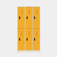 ราคา ตู้ล็อกเกอร์ 6 ประตูู มี 1 ราวแขวนและ 1 แผ่นชั้น ไอคอนิค MLK-6 สีขาว-เหลือง 3 ฟุต (YA10776)