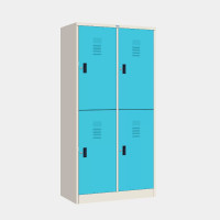 ราคา ตู้ล็อกเกอร์ 4 ประตูู มี 1 ราวแขวน 1 แผ่นชั้น ไอคอนิค MLK-H4 สีขาว-ฟ้า 3 ฟุต (YA10789)