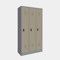 ราคา ตู้ล็อกเกอร์ 3 ประตูู มี 1 ราวแขวน พร้อม 2 แผ่นชั้น ไอคอนิค MLK-H3 สีเทาสลับ 3 ฟุต (YA10801)