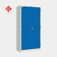 ราคา ตู้เก็บเอกสาร 2 บานเปิด มือจับบิด (มอก.) ไอคอนิค MLK-2M สีขาว-น้ำเงิน เหล็กหนา 0.7 มม. (YA10829)