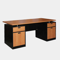 ราคา โต๊ะทํางานผู้บริหาร ลิ้นชักล็อครหัส ขนาด 1.6 ม. ไอคอนิค WS-DK02 สีเชอร์รี่-ดำ (YA11221)