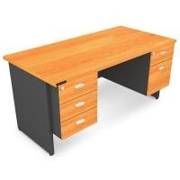 ราคา โต๊ะทำงาน 3 ลิ้นชักซ้าย 2 ลิ้นชักขวา สีเชอร์รี่-เทาเข้ม โม-เทค 2D1832 (YA13375)