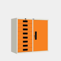 ราคา ตู้เก็บเอกสารบานรวม 1 บานเปิด 8 ลิ้นชัก ไอคอนิค MR-38 ขาว-ส้ม 3 ฟุต (YA14274)