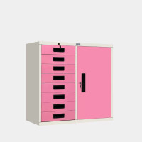 ราคา ตู้เก็บเอกสารบานรวม 1 บานเปิด 8 ลิ้นชัก ไอคอนิค MR-38 ขาว-ชมพู 3 ฟุต (YA14273)
