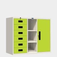 ราคา ตู้เก็บเอกสารบานรวม 1 บานเปิด 6 ลิ้นชัก มีชั้นกลาง ไอคอนิค MR-46 ขาว-เขียว 4 ฟุต (YA14292)