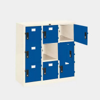 ราคา ตู้ล็อกเกอร์เตี้ย 9 ช่อง ไอคอนิค LK-T9 สีขาว-น้ำเงิน (YA14838)