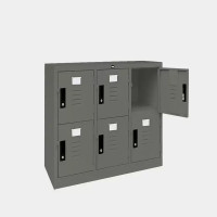 ราคา ตู้ล็อกเกอร์เตี้ย 6 ช่อง ไอคอนิค LK-T6 สีเทาเข้ม (YA14851)