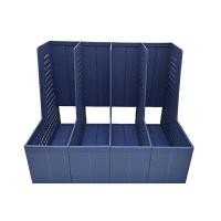 ราคา กล่องพลาสติก 4 ช่อง พับได้ เดลี่ 79006 สีน้ำเงิน ขนาด A4 (YA15061)