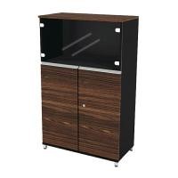 ราคา ตู้เก็บเอกสาร (ล่างบานเปิด บนบานเปิดกระจก) โม-เทค 2EXCI813 สีมอคค่าสลับดำ (YA15152)