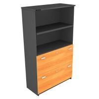 ราคา MO-TECH ตู้เอกสารสูง บนโล่ง ล่าง 2 ลิ้นชัก 2CM950 สีเชอร์รี่-เทาเข้ม (YA15162)