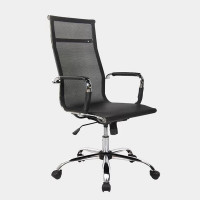 ราคา เก้าอี้สำนักงานพนักพิงสูง โครงเหล็ก แข็งแรง ที่นั่งและพนักพิงบุผ้าตาข่าย ไอคอนิค CLC-03MH สีดำ (YA15296)