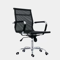 ราคา เก้าอี้สำนักงาน โครงเหล็ก แข็งแรง ที่นั่งและพนักพิงบุผ้าตาข่าย ไอคอนิค CLC-03M สีดำ (YA15294)