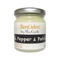 ราคา เทียนหอมไขถั่วเหลือง เทียนหอมอโรม่า SenOdos กลิ่นพริกไทยดำ&amp;กลิ่นแพทชูลี่ Black Pepper + Patchouli Soy Candle 190g (YA15449)