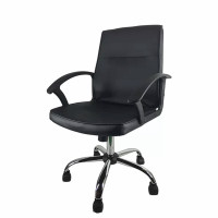 ราคา เก้าอี้สำนักงาน เบาะและพนักพิงหุ้ม PU Leather เกรด A ไอคอนิค รุ่น CL-1027 สีดำ (YA16188)