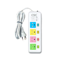 ราคา รางปลั๊กไฟ มอก Colorful 4ช่อง 4สวิตช์ 10ม CSC AM144MC-10M (YA17004)