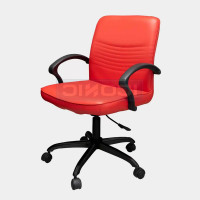 ราคา เก้าอี้สำนักงานพนักพิงกลาง ขาเหล็กดำ ไอคอนิค MH-205 สีแดง (YA18139)