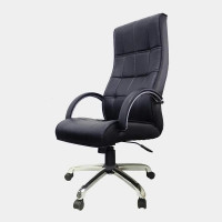 ราคา เก้าอี้สำนักงานพนักพิงสูง โครงเก้าอี้ผลิตจากไม้จริง ไอคอนิค IN-046H สีดำ (YA18179)